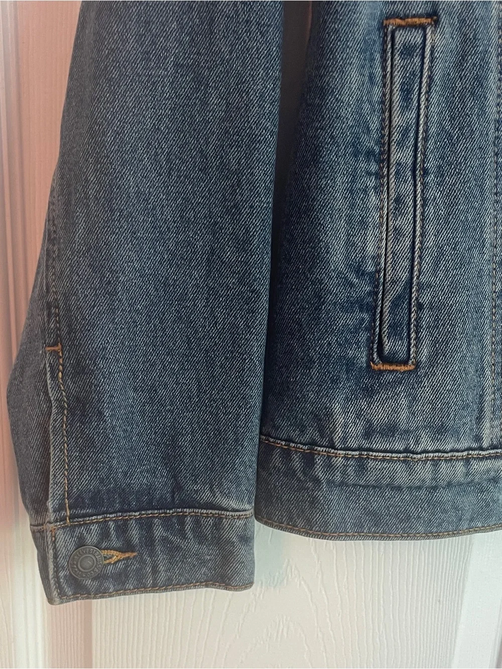 Levi’s Youth Denim Trucker Jacket USA Flag & Levi’s Patch Size Medium